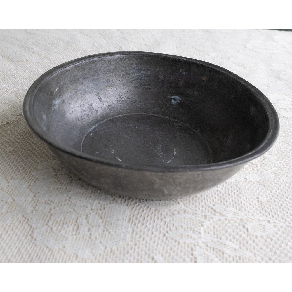 Antique Pewter Basin Bowl Early 19th Century Made In England
